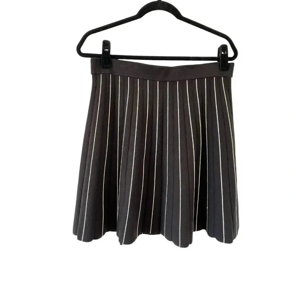 Ann Taylor Loft Skirt Sz M Pleated Preppy Academia Schoolgirl Stretch Above Knee